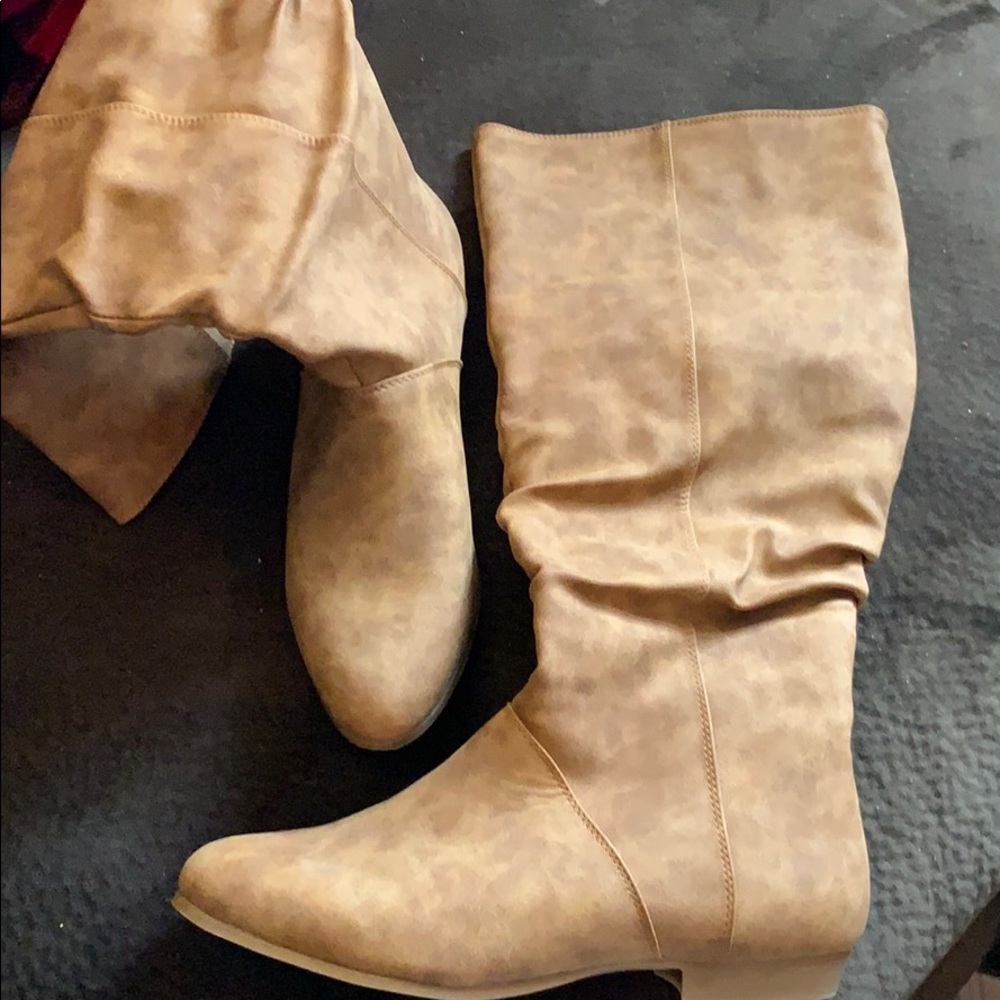 Tall, tan boots